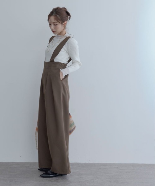 maviru(マヴィル)の「ハイウエスト タック サロペット(サロペット/オーバーオール・レディース・ブラウン系その他/ブラウン系その他2/ブラック/チャコール・M/L)」の12枚目の写真