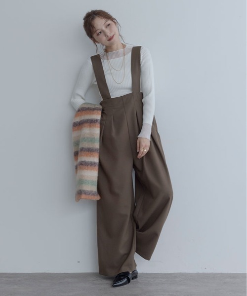 maviru(マヴィル)の「ハイウエスト タック サロペット(サロペット/オーバーオール・レディース・ブラウン系その他/ブラウン系その他2/ブラック/チャコール・M/L)」の14枚目の写真