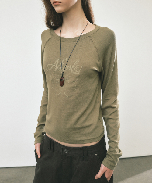 NICK&NICOLE(ニックアンドニコール)の「NICOLE バタフライ ラグラントップ_カーキ(Tシャツ/カットソー・レディース・カーキ・FREE)」の4枚目の写真