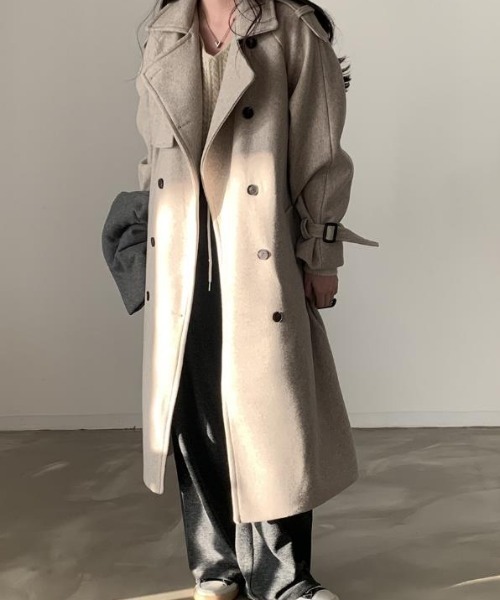 semplice（センプリチェ）の「トレンチコート【韓国ファッション】（トレンチコート・レディース・ベージュ/グレー・F）」の2枚目の写真