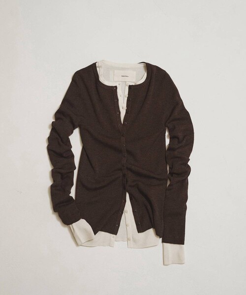 TODAYFUL（トゥデイフル）の「[TODAYFUL/トゥデイフル]Silkwool Knit Cardigan/シルクウール ニットカーディガン（カーディガン/ボレロ・レディース・ブラウン/グレー/ホワイト・FREE）」の5枚目の写真