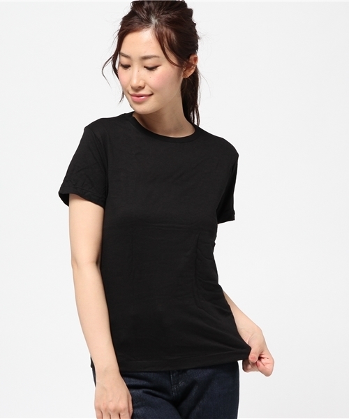HANES(ヘインズ)の「【Hanes(HM1-F001)】プレミアムジャパンフィット(Tシャツ/カットソー・レディース・ブラック・S(1))」の1枚目の写真