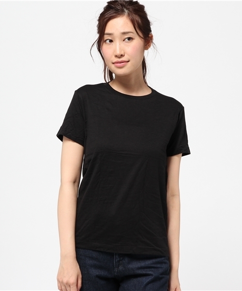 HANES(ヘインズ)の「【Hanes(HM1-F001)】プレミアムジャパンフィット(Tシャツ/カットソー・レディース・ブラック・S(1))」の2枚目の写真