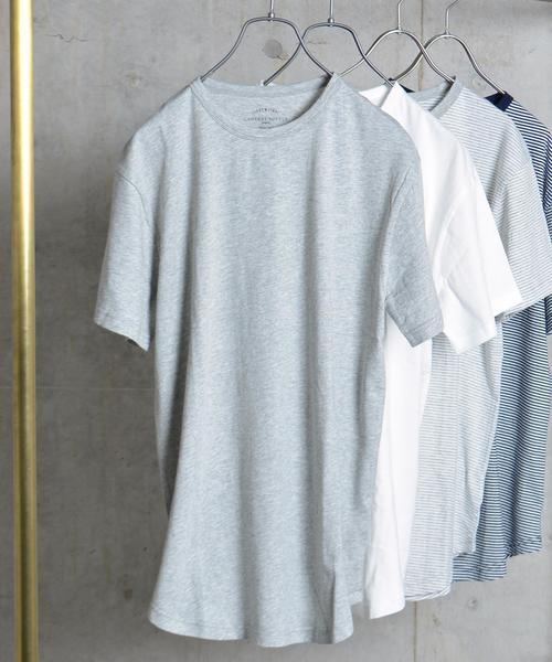 SHIPS GENERAL SUPPLY（シップスジェネラルサプライ）の「SHIPS GENERAL SUPPLY: ラウンドヘム クルーネック Tシャツ■（Tシャツ/カットソー・メンズ・グレー/ホワイト/グレー系その他/ネイビー・X-LARGE/MEDIUM/SMALL/LARGE）」の8枚目の写真