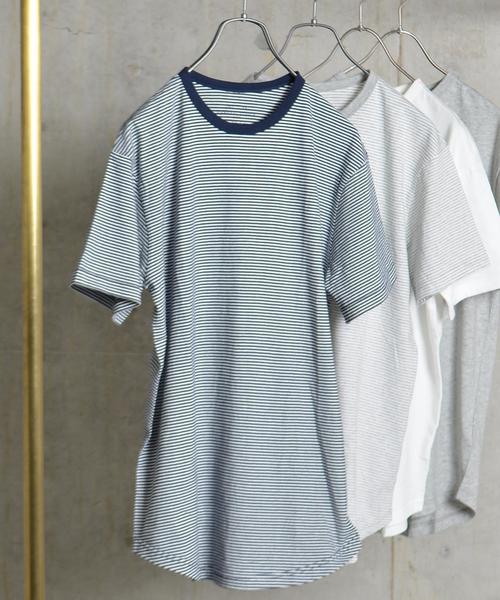 SHIPS GENERAL SUPPLY（シップスジェネラルサプライ）の「SHIPS GENERAL SUPPLY: ラウンドヘム クルーネック Tシャツ■（Tシャツ/カットソー・メンズ・グレー/ホワイト/グレー系その他/ネイビー・X-LARGE/MEDIUM/SMALL/LARGE）」の9枚目の写真