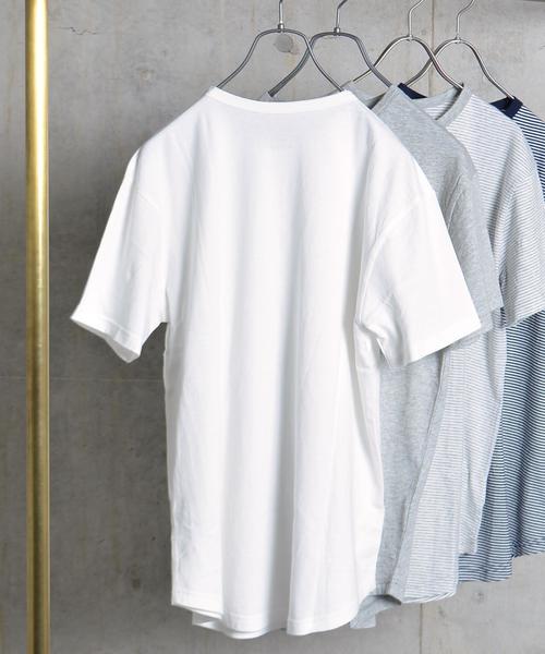 SHIPS GENERAL SUPPLY（シップスジェネラルサプライ）の「SHIPS GENERAL SUPPLY: ラウンドヘム クルーネック Tシャツ■（Tシャツ/カットソー・メンズ・グレー/ホワイト/グレー系その他/ネイビー・X-LARGE/MEDIUM/SMALL/LARGE）」の5枚目の写真