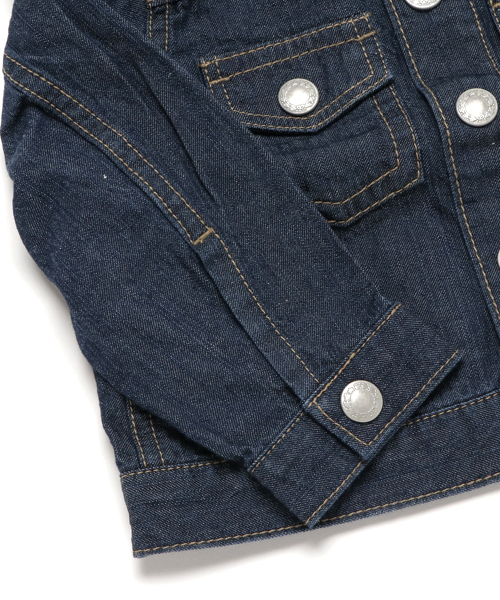quoti use fith（クゥオティ　ユース　フィス）の「デニム長袖シャツジャンパー（デニムジャケット・キッズ・ブルー/ネイビー・110/130/90/100/120/80）」の6枚目の写真