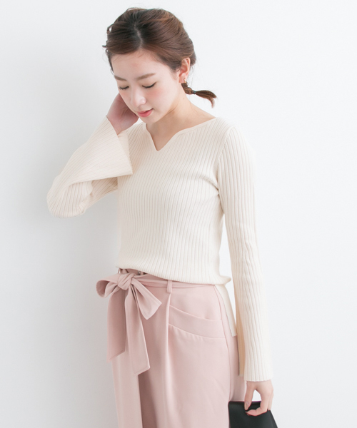 URBAN RESEARCH(アーバンリサーチ)の「 UR リブハートネックニット(ニット/セーター・レディース・オフホワイト/グレー/ピンク・FREE)」の15枚目の写真