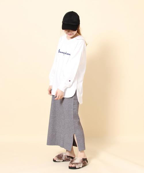 coen（コーエン）の「Champion （チャンピオン）Vネックロングスリーブカットソー（Tシャツ/カットソー・レディース・ホワイト/ライトグレー・MEDIUM）」の11枚目の写真