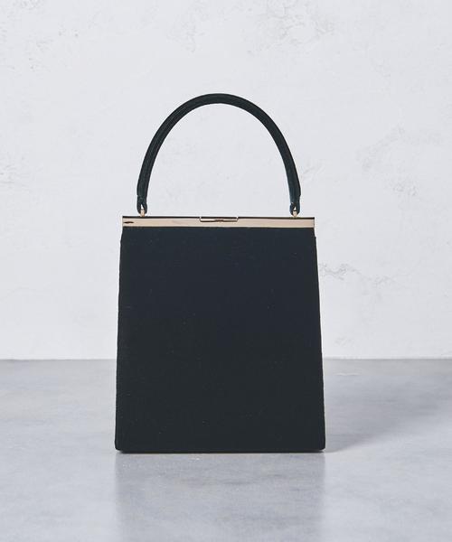 UNITED ARROWS（ユナイテッドアローズ）の「UPFM ベルベット クラスプ ハンドバッグ ◆（ハンドバッグ・レディース・ダークブラウン/ダークグリーン・FREE）」の5枚目の写真
