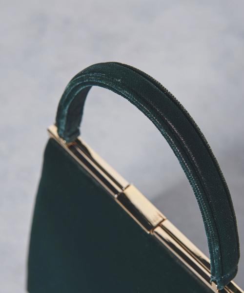 UNITED ARROWS（ユナイテッドアローズ）の「UPFM ベルベット クラスプ ハンドバッグ ◆（ハンドバッグ・レディース・ダークブラウン/ダークグリーン・FREE）」の10枚目の写真