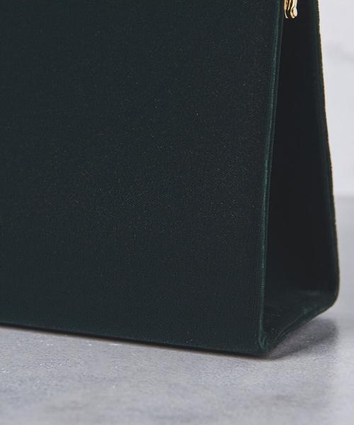 UNITED ARROWS（ユナイテッドアローズ）の「UPFM ベルベット クラスプ ハンドバッグ ◆（ハンドバッグ・レディース・ダークブラウン/ダークグリーン・FREE）」の11枚目の写真