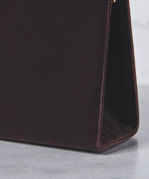 UNITED ARROWS（ユナイテッドアローズ）の「UPFM ベルベット クラスプ ハンドバッグ ◆（ハンドバッグ・レディース・ダークブラウン/ダークグリーン・FREE）」の13枚目の写真