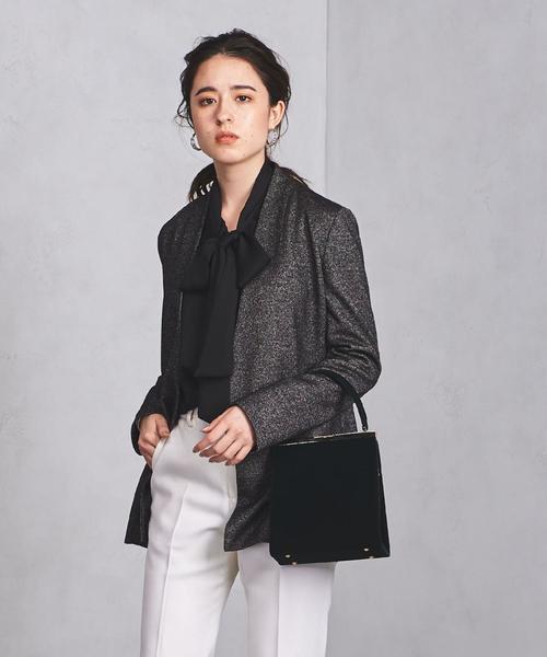 UNITED ARROWS（ユナイテッドアローズ）の「UPFM ベルベット クラスプ ハンドバッグ ◆（ハンドバッグ・レディース・ダークブラウン/ダークグリーン・FREE）」の14枚目の写真