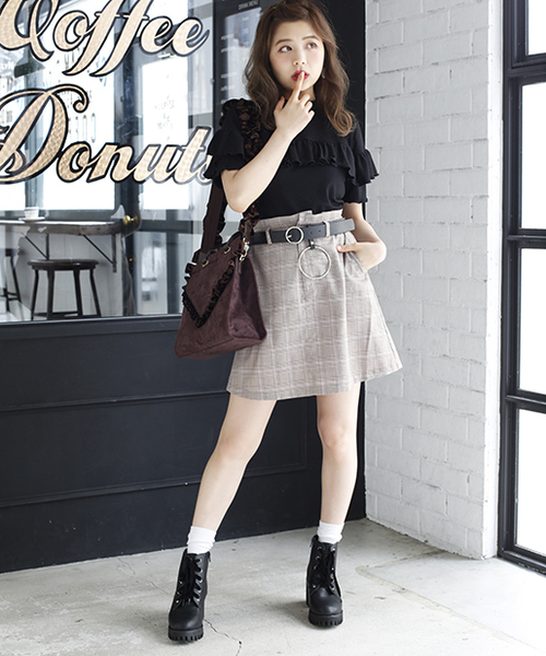 one after another NICE CLAUP（ワンアフターアナザーナイスクラップ）の「レースアップスカラップブーツ（ブーツ・レディース・ブラウン/ブラック・SMALL/LARGE/MEDIUM）」の6枚目の写真