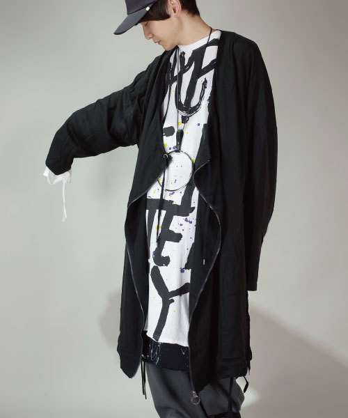 rovtski(ロフトスキー)の「rovtski 【ビッグシルエット】2WAYノーカラービッグモッズコート/7O17053115(モッズコート・メンズ・ブラック/ネイビー・FREE)」の2枚目の写真