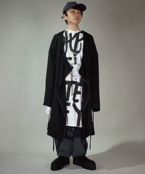 rovtski(ロフトスキー)の「rovtski 【ビッグシルエット】2WAYノーカラービッグモッズコート/7O17053115(モッズコート・メンズ・ブラック/ネイビー・FREE)」の7枚目の写真