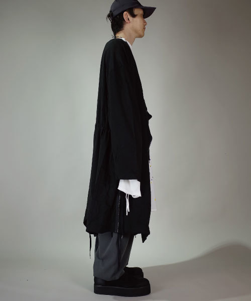 rovtski(ロフトスキー)の「rovtski 【ビッグシルエット】2WAYノーカラービッグモッズコート/7O17053115(モッズコート・メンズ・ブラック/ネイビー・FREE)」の8枚目の写真