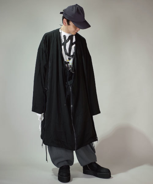 rovtski(ロフトスキー)の「rovtski 【ビッグシルエット】2WAYノーカラービッグモッズコート/7O17053115(モッズコート・メンズ・ブラック/ネイビー・FREE)」の11枚目の写真