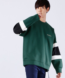 MONO-MART | スーパービッグシルエット 袖ライン プリントプルオーバー(スウェット)