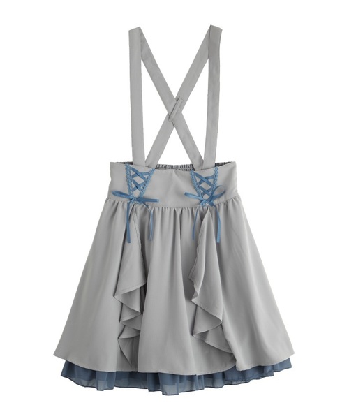 axes femme POETIQUE(アクシーズファムポエティック)の「フレアーフリルサス付スカート(スカート)」 - WEAR axes femme POETIQUE(アクシーズファムポエティック)の「フレアーフリルサス付スカート(スカート)」 - WEAR