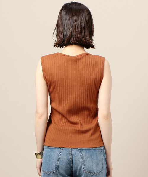 BEAUTY&YOUTH UNITED ARROWS（ビューティーアンドユースユナイテッドアローズ）の「BY スビンギザコットンリブノースリーブカットソー o（Tシャツ/カットソー・レディース・オレンジ系その他/ホワイト/ブラック・FREE）」の16枚目の写真