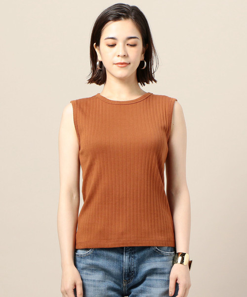 BEAUTY&YOUTH UNITED ARROWS（ビューティーアンドユースユナイテッドアローズ）の「BY スビンギザコットンリブノースリーブカットソー o（Tシャツ/カットソー・レディース・オレンジ系その他/ホワイト/ブラック・FREE）」の15枚目の写真