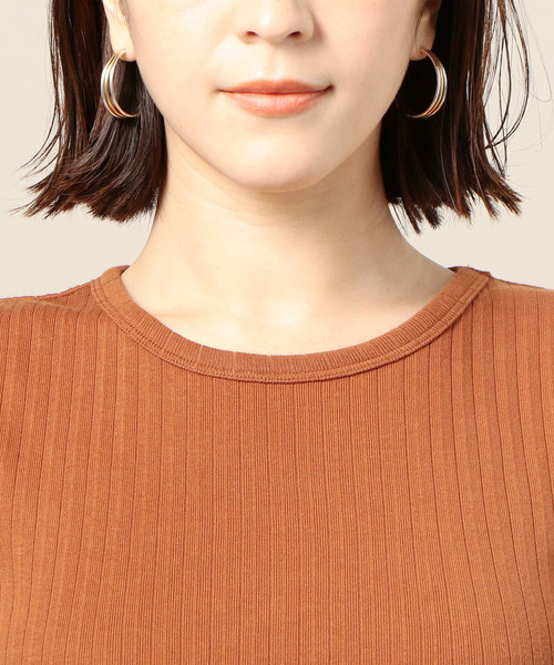 BEAUTY&YOUTH UNITED ARROWS（ビューティーアンドユースユナイテッドアローズ）の「BY スビンギザコットンリブノースリーブカットソー o（Tシャツ/カットソー・レディース・オレンジ系その他/ホワイト/ブラック・FREE）」の6枚目の写真