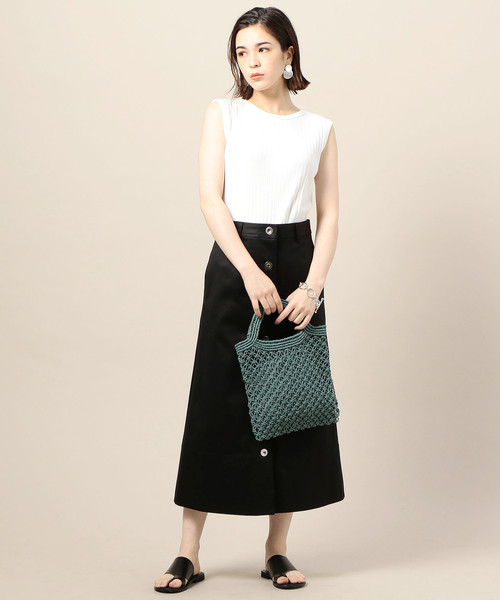 BEAUTY&YOUTH UNITED ARROWS（ビューティーアンドユースユナイテッドアローズ）の「BY スビンギザコットンリブノースリーブカットソー o（Tシャツ/カットソー・レディース・オレンジ系その他/ホワイト/ブラック・FREE）」の11枚目の写真