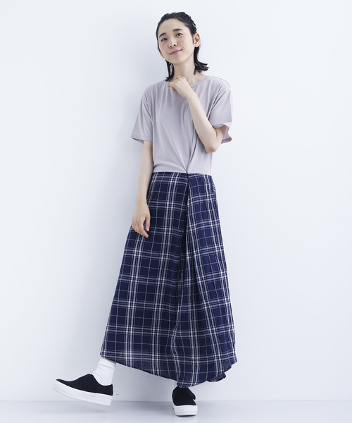 Merlot メルロー の チェック柄ドッキングワンピース7714 ワンピース Wear