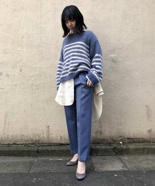 Munich（ミューニック）の「ブラッシュキッドモヘアジャージーボートネックプルオーバー（ニット/セーター・レディース・ブルー/アイボリー/ピンク/ブラウン・FREE）」の15枚目の写真