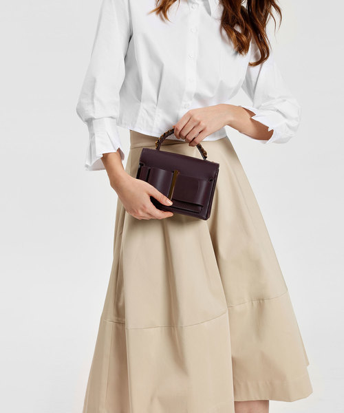 CHARLES & KEITH（チャールズ & キース）の「ボウディテールハンドバッグ / Bow Detail Handbag（ハンドバッグ・レディース・マスタード/ダークグリーン/プラム・S）」の14枚目の写真