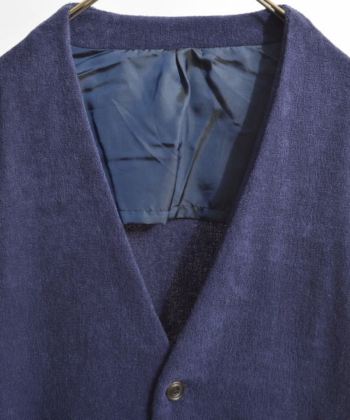 THING FABRICS(シングファブリックス)の「tHING FABRICS/シングファブリックス No Collar jacket(ノーカラージャケット・メンズ・ブラック/ネイビー・1/0)」の5枚目の写真