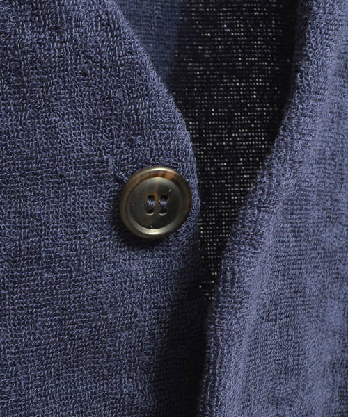 THING FABRICS(シングファブリックス)の「tHING FABRICS/シングファブリックス No Collar jacket(ノーカラージャケット・メンズ・ブラック/ネイビー・1/0)」の6枚目の写真