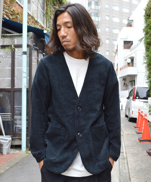 THING FABRICS(シングファブリックス)の「tHING FABRICS/シングファブリックス No Collar jacket(ノーカラージャケット・メンズ・ブラック/ネイビー・1/0)」の12枚目の写真