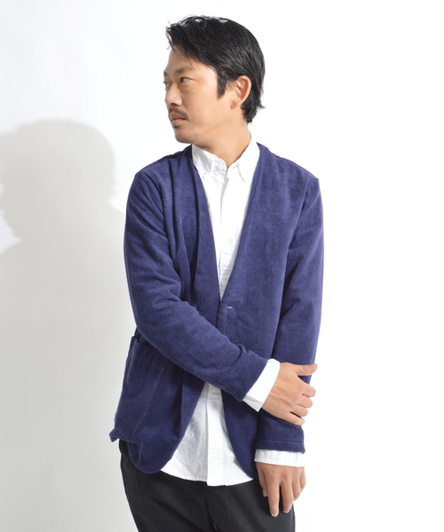THING FABRICS(シングファブリックス)の「tHING FABRICS/シングファブリックス No Collar jacket(ノーカラージャケット・メンズ・ブラック/ネイビー・1/0)」の13枚目の写真