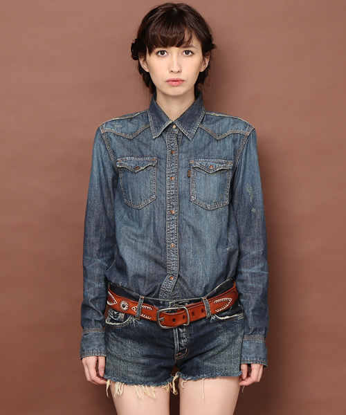 goa（ゴア）の「6ozデニムシャツ（シャツ/ブラウス・レディース・ブラック/ブルー/インディゴブルー・FREE）」の8枚目の写真