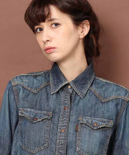 goa（ゴア）の「6ozデニムシャツ（シャツ/ブラウス・レディース・ブラック/ブルー/インディゴブルー・FREE）」の9枚目の写真