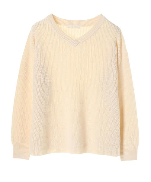 AMERICAN HOLIC（アメリカンホリック）の「VネックAラインニットプルオーバー　＊（ニット/セーター・レディース・ブラック/レッド/イエロー/グリーン/アイボリー/キャメル・FREE）」の11枚目の写真