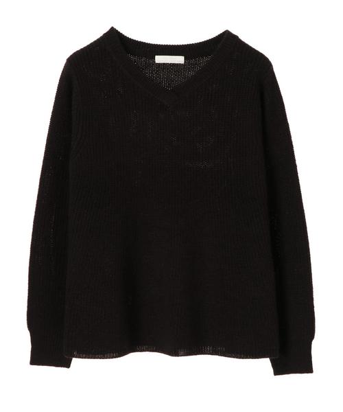 AMERICAN HOLIC（アメリカンホリック）の「VネックAラインニットプルオーバー　＊（ニット/セーター・レディース・ブラック/レッド/イエロー/グリーン/アイボリー/キャメル・FREE）」の14枚目の写真