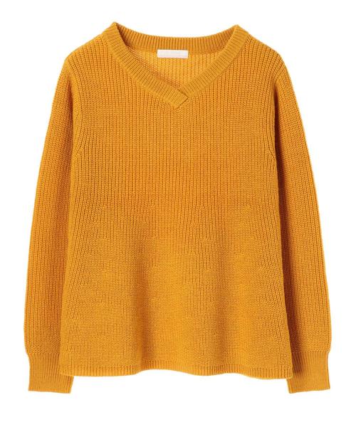 AMERICAN HOLIC（アメリカンホリック）の「VネックAラインニットプルオーバー　＊（ニット/セーター・レディース・ブラック/レッド/イエロー/グリーン/アイボリー/キャメル・FREE）」の17枚目の写真