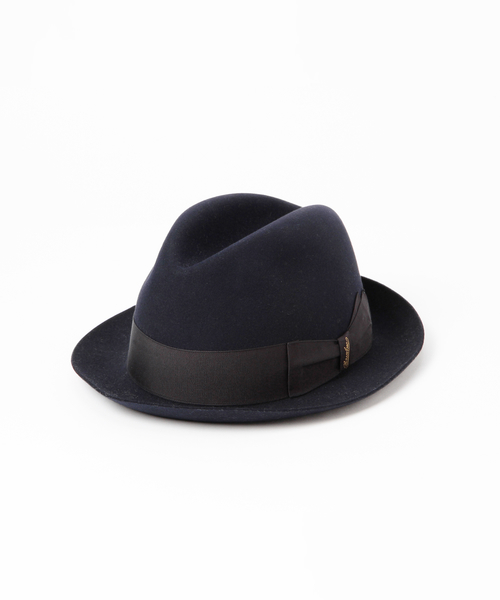 BEAMS F（ビームスエフ）の「Borsalino / ソリッドリボンハット(390131)（ハット・メンズ・オリーブ/ブルー系その他/ネイビー・58cm/60cm）」の4枚目の写真
