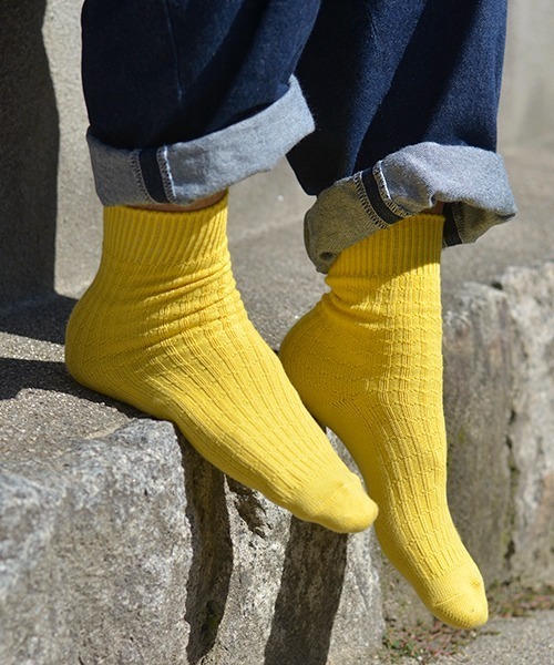 Fun & Daily（ファンアンドデイリー）の「F&D : USA Cotton サーマルカラーソックス（ソックス/靴下・レディース・ホワイト/モスグリーン/ネイビー/ピンク/イエロー/レッド/ブラウン/パープル/グレー/ブラック・FREE）」の14枚目の写真