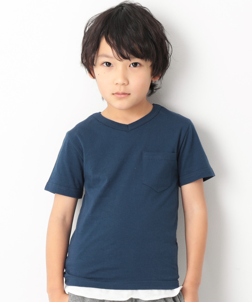 devirock（デビロック）の「パック入りVネックTシャツ（Tシャツ/カットソー・キッズ・ホワイト/テラコッタ/ブラック/カーキ/ピンク系その他/チャコール/ネイビー/ブルー系その他/グリーン系その他・150cm/140cm/110cm/160cm/100cm/120cm/90cm/130cm/80ｃｍ）」の8枚目の写真