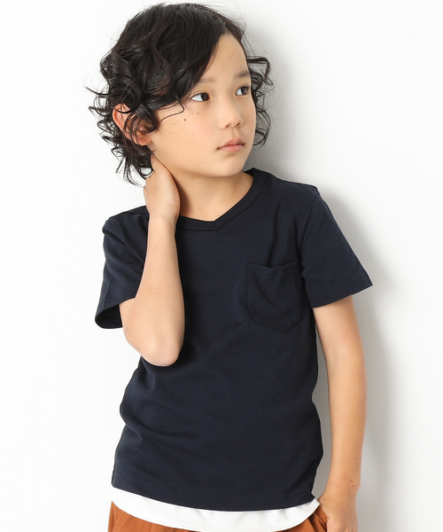 devirock（デビロック）の「パック入りVネックTシャツ（Tシャツ/カットソー・キッズ・ホワイト/テラコッタ/ブラック/カーキ/ピンク系その他/チャコール/ネイビー/ブルー系その他/グリーン系その他・150cm/140cm/110cm/160cm/100cm/120cm/90cm/130cm/80ｃｍ）」の7枚目の写真