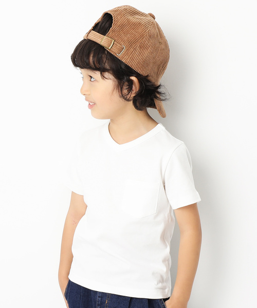 devirock（デビロック）の「パック入りVネックTシャツ（Tシャツ/カットソー・キッズ・ホワイト/テラコッタ/ブラック/カーキ/ピンク系その他/チャコール/ネイビー/ブルー系その他/グリーン系その他・150cm/140cm/110cm/160cm/100cm/120cm/90cm/130cm/80ｃｍ）」の2枚目の写真