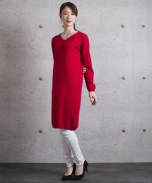 【Jewelobe/ ジュエローブ】 Vネックニットワンピース