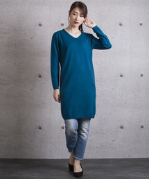 【Jewelobe/ ジュエローブ】 Vネックニットワンピース