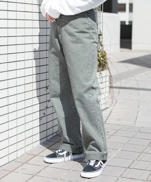 デニムパンツ ストレート お洒落 ハイウエスト シルバーホワイト ハイウエストストレートデニムパンツ（デニムパンツ）｜JILL by