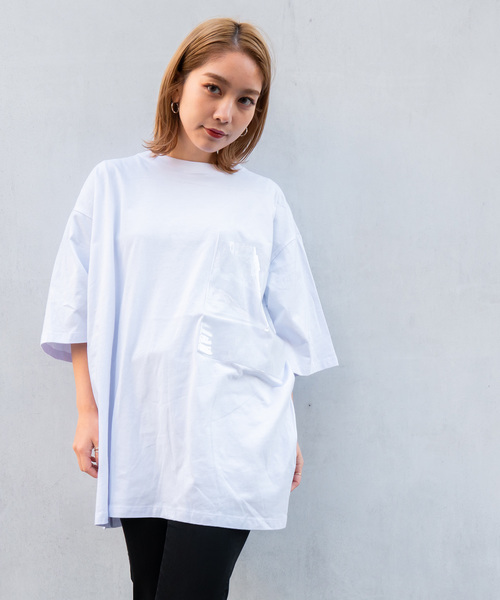 DETAILS（ディテールズ）の「DETAILS/PVCポケットTee（Tシャツ/カットソー・レディース・ホワイト/ブラック/グレー・FREE）」の2枚目の写真